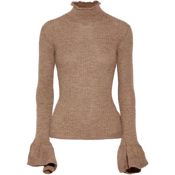 Acne Studios Raine Alpaca Turtleneck Sweater in Caramel Brown Size Small S - Picture 4 of 4